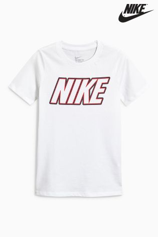 Nike White Block Logo T-Shirt